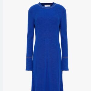 VICTORIA BECKHAM 
Ribbed Cotton-Blend Midi Dress